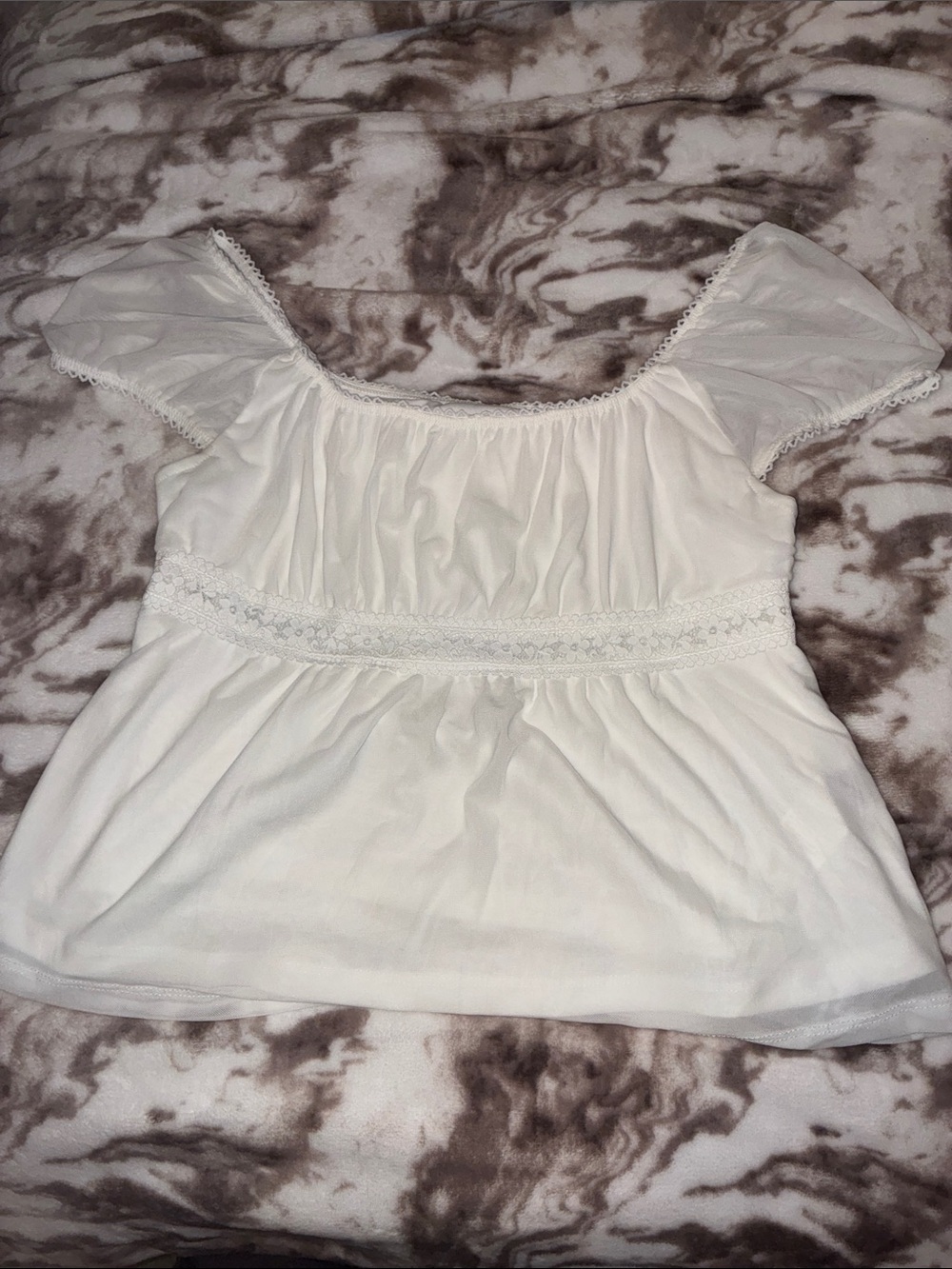 Amazon White Off-Shoulder Peasant Blouse